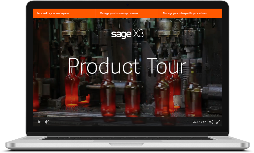 Laptop screen with Product Tour page