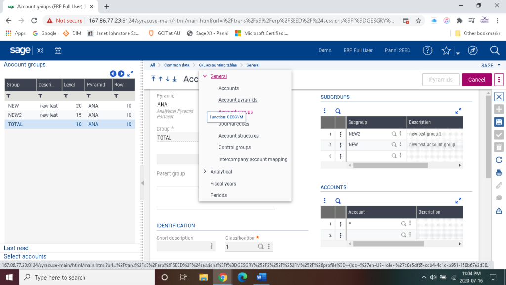 Account Pyramids in Sage X3 Panni Management